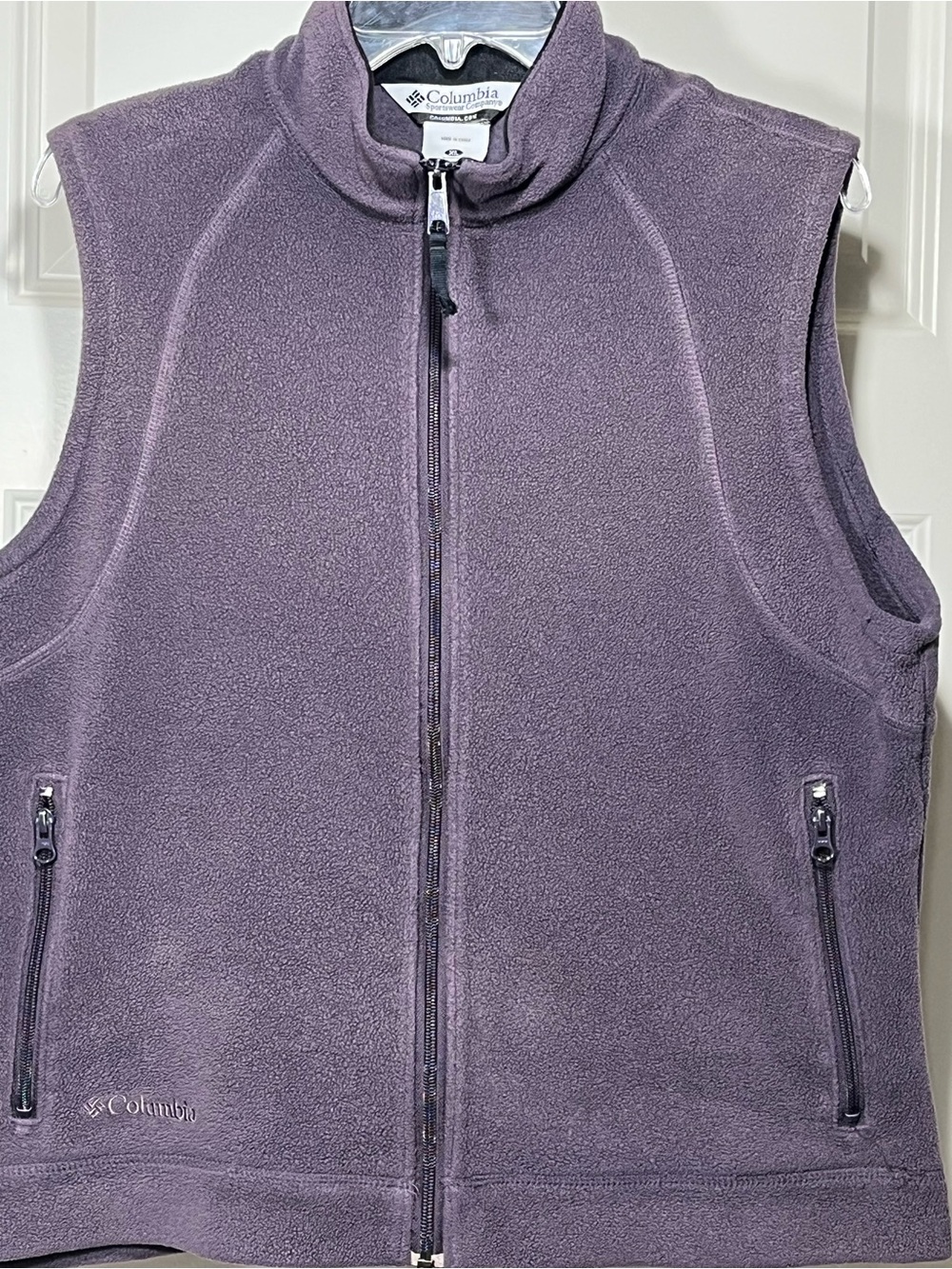 Columbia Sportswear Purple Fleece Vest Women’s XL Full Zip Outdoor